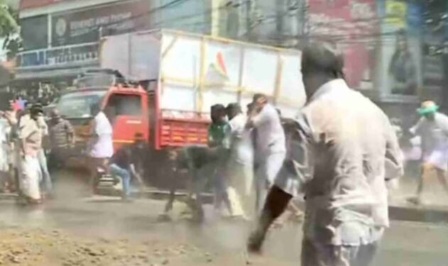 കോൺഗ്രസ് ഡിജിപി ഓഫിസിലേക്ക് നടത്തിയ പ്രതിഷേധ മാർച്ചിൽ വൻ; സംഘർഷം