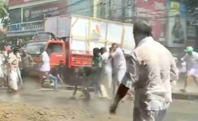 കോൺഗ്രസ് ഡിജിപി ഓഫിസിലേക്ക് നടത്തിയ പ്രതിഷേധ മാർച്ചിൽ വൻ; സംഘർഷം