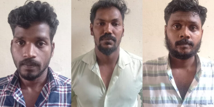 വീട് കുത്തി തുറന്ന് കവർച്ച : മൂന്നു പേർ പിടിയിൽ