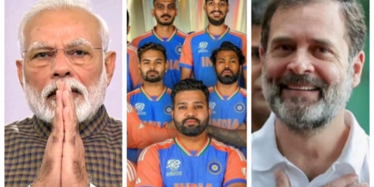 ടി20 ലോകകപ്പ് സ്വന്തമാക്കിയ ടീം ഇന്ത്യയെ അഭിനന്ദിച്ച്: പ്രധാനമന്ത്രി നരേന്ദ്ര മോദിയും പ്രതിപക്ഷ നേതാവ് രാഹുൽ ഗാന്ധിയും