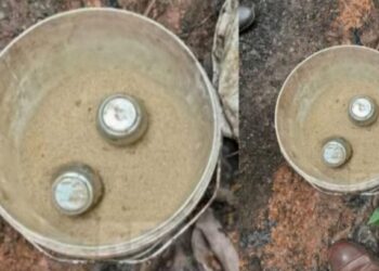കൂത്തുപറമ്പില്‍ മാങ്ങാട്ടിടം ആമ്പിലാട് റോഡിലെ ആളൊഴിഞ്ഞ പറമ്പിൽ: സ്റ്റീൽ ബോംബുകൾ കണ്ടെത്തി