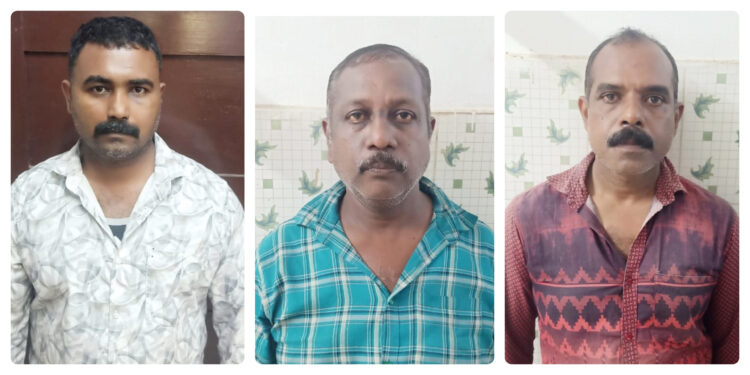 ഇരുമ്പ് കമ്പികൊണ്ട് യുവാവിനെ കൊലപ്പെടുത്താൻ ശ്രമിച്ച കേസിൽ മൂന്നുപേർ അറസ്റ്റിൽ