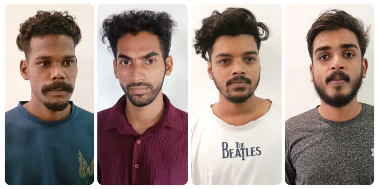 വില്‍പ്പനക്കായി കൊണ്ടുവന്ന കഞ്ചാവുമായി നാല് യുവാക്കളെ പോലീസ് അറസ്റ്റ് ചെയ്തു