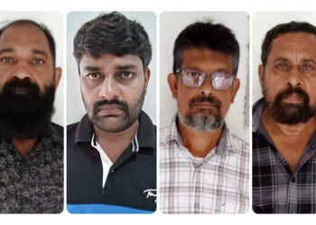 അയൽവാസിയുടെ വീടിന്റെ മതില്‍ തകർത്ത കേസിൽ നാലുപേർ അറസ്റ്റിൽ