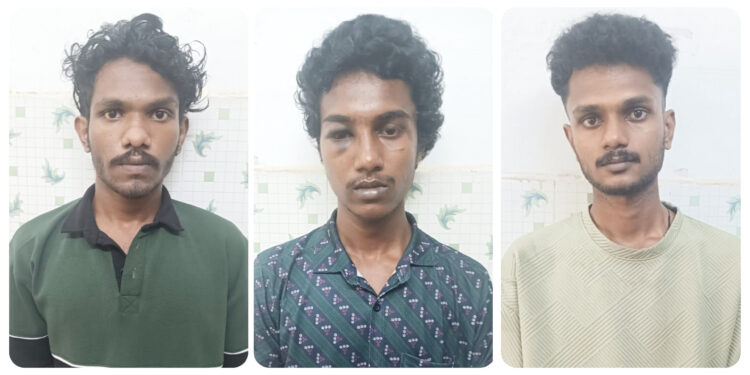 അന്യസംസ്ഥാന സ്വദേശിയെ ആക്രമിച്ച കേസിൽ മൂന്നുപേർ അറസ്റ്റിൽ