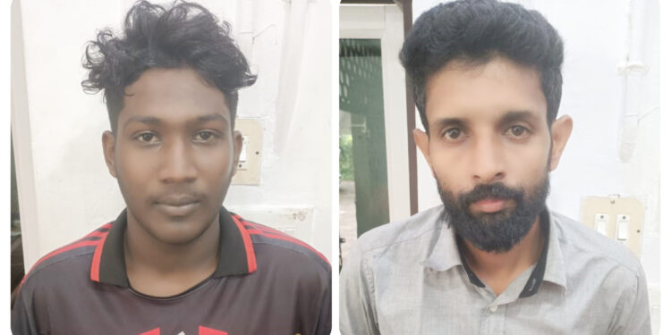 ലോറിയുടെ ബാറ്ററികൾ മോഷ്ടിച്ച കേസിൽ രണ്ടു പേരെ പോലീസ് അറസ്റ്റ് ചെയ്തു