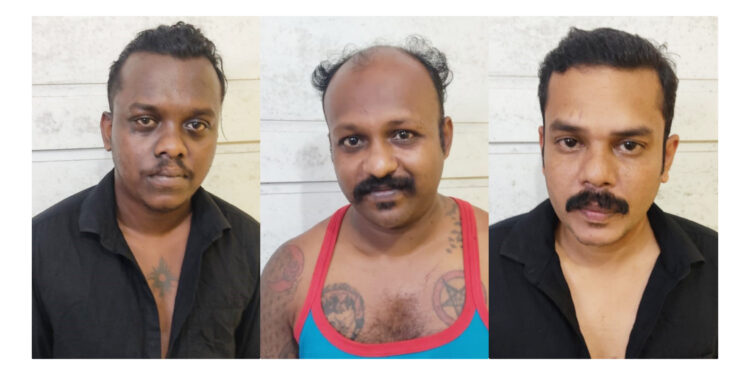 പോലീസ് ഉദ്യോഗസ്ഥരുടെ വാഹനം ഇടിച്ചുതകർത്ത് രക്ഷപ്പെടാൻ ശ്രമിച്ച കേസിൽ മൂന്നുപേർ അറസ്റ്റിൽ