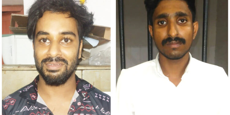 യുവാവിനെ കബളിപ്പിച്ച് 22 ലക്ഷം രൂപ തട്ടിയെടുത്ത കേസിൽ രണ്ടുപേരെ പോലീസ് അറസ്റ്റ് ചെയ്തു