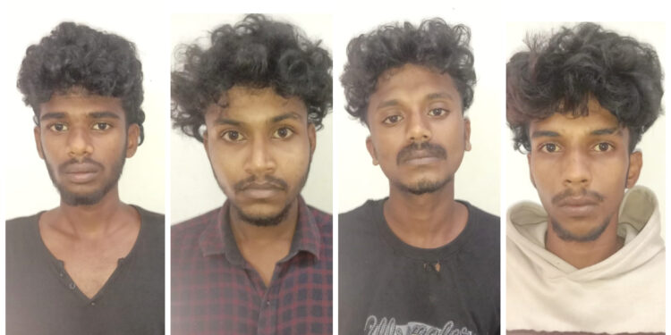 യുവാവിനെയും, ഭാര്യയെയും വീടുകയറി ആക്രമിച്ച കേസിൽ: നാല് പേരെ പോലീസ് അറസ്റ്റ് ചെയ്തു