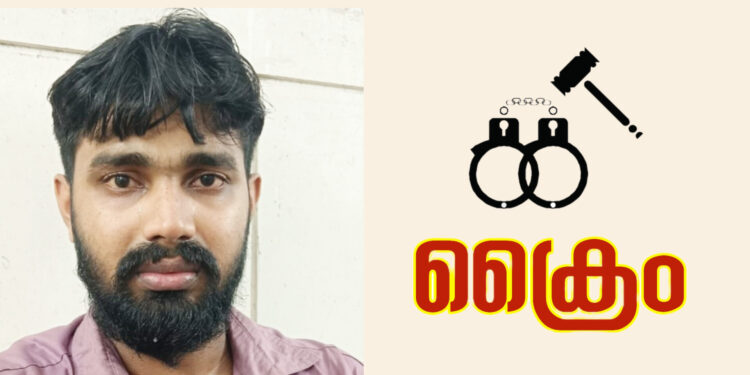 അന്യസംസ്ഥാന തൊഴിലാളികൾ താമസിക്കുന്ന വീടിനുള്ളിൽ മോഷണശ്രമം: യുവാവ് അറസ്റ്റിൽ