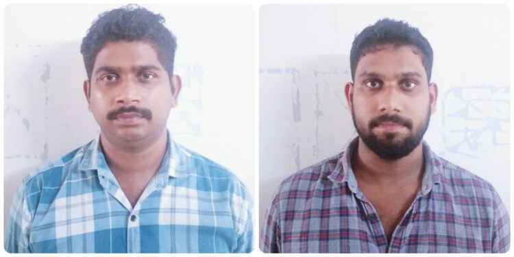 വീട്ടില്‍ നിന്നും അനധികൃത വെടിമരുന്ന് ശേഖരം പോലീസ് കണ്ടെത്തി രണ്ടുപേർ അറസ്റ്റിൽ