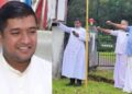 ദേശീയപതാക താഴ്ത്തുന്നതിനിടെ കൊടിമരം വൈദ്യുതി കമ്പിയില് തട്ടി; വൈദികന് ഷോക്കേറ്റ് മരിച്ചു
