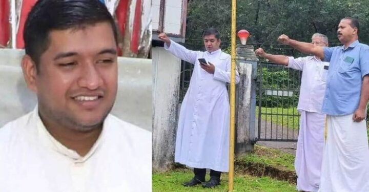 ദേശീയപതാക താഴ്ത്തുന്നതിനിടെ കൊടിമരം വൈദ്യുതി കമ്പിയില്‍ തട്ടി; വൈദികന്‍ ഷോക്കേറ്റ് മരിച്ചു