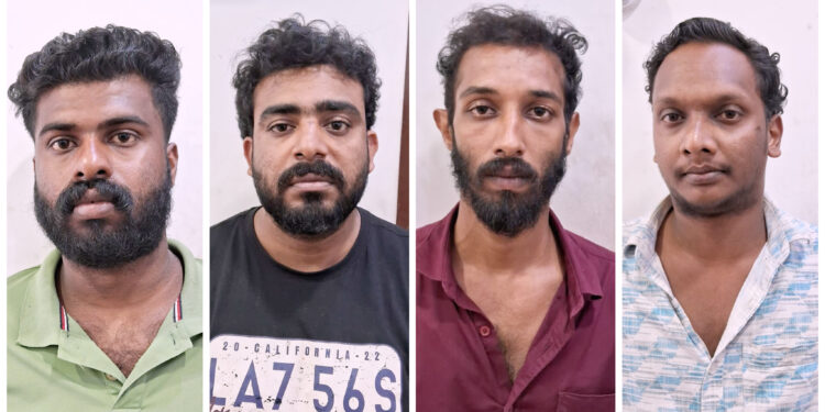 യുവാവിനെയും, ഭാര്യയെയും വീടുകയറി ആക്രമിച്ച കേസിൽ: നാല് പേരെ പോലീസ് അറസ്റ്റ് ചെയ്തു