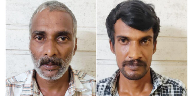 വാഹനത്തിന്റെ ബാറ്ററി മോഷ്ടിച്ച കേസിൽ രണ്ടു പേരെ പോലീസ് അറസ്റ്റ് ചെയ്തു