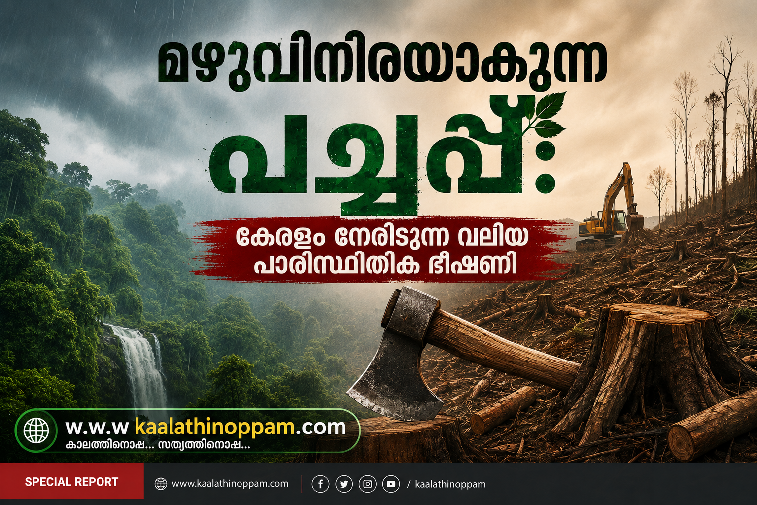 പച്ചപ്പ്‌ മായുന്ന കേരളം: നിയമനിർമ്മാണം വൈകിയാൽ കാത്തിരിക്കുന്നത് വൻ പ്രകൃതിദുരന്തങ്ങൾ