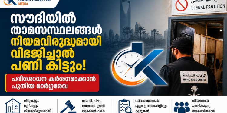 സൗദിയിൽ താമസസ്ഥലങ്ങൾ നിയമവിരുദ്ധമായി വിഭജിച്ചാൽ പണി കിട്ടും; പരിശോധന കർശനമാക്കാൻ പുതിയ മാർഗ്ഗരേഖ
